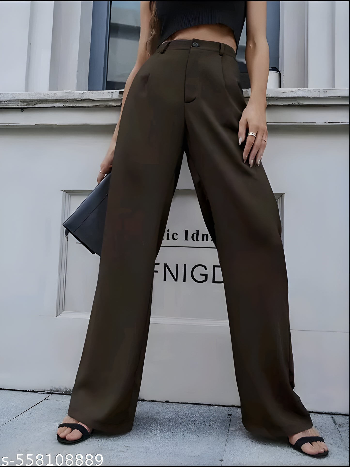 Dark Grey Comfy Latest Trendy Sensational Barbie Trouser Korean Pant For Office Wear Women Ladies