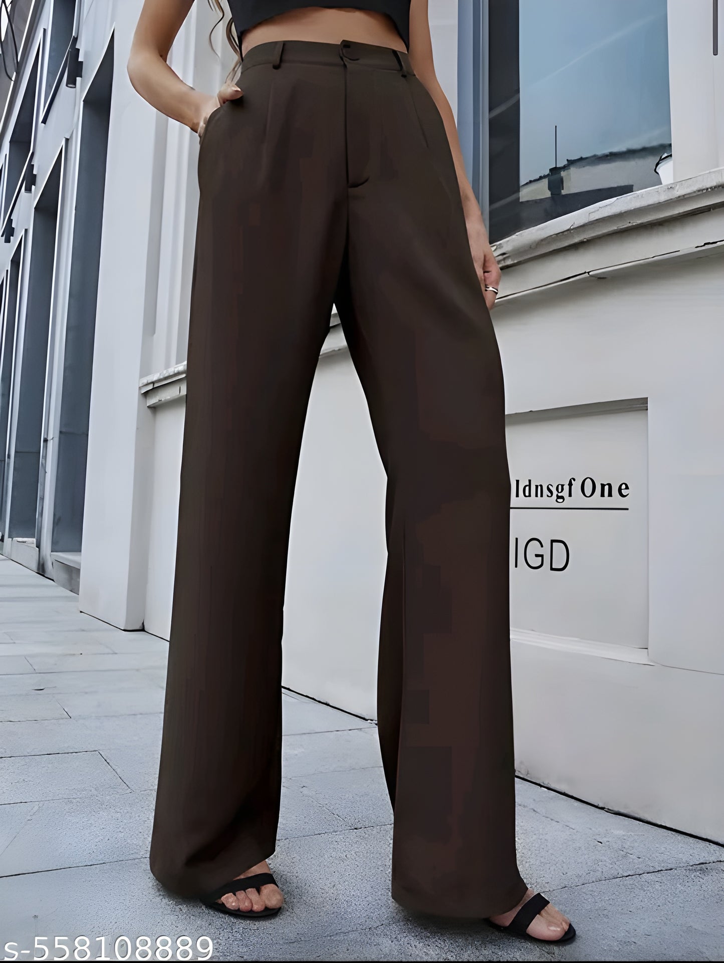 Dark Grey Comfy Latest Trendy Sensational Barbie Trouser Korean Pant For Office Wear Women Ladies