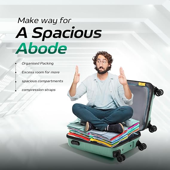 American Tourister Kamilant 68 cm Hard Shell Double Spinner Suitcase (Blue) – Polycarbonate, 2PC Set (C+M), Nexus DW Series