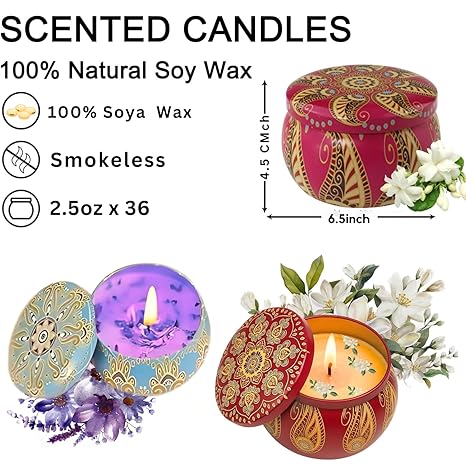 4.5cm Scented Tin Candle (Pack of 3) (Multicolor)