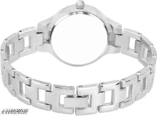 Unique Flower Designer Round Dial Attractive Metal Belt Analog Watches for Women