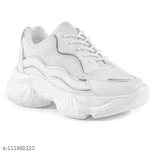 Women Attractive Fashionable White Casual Sports Shoes Sneakers