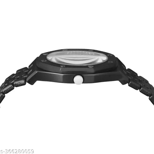 Franktime Black Chain Solid Round Analog Wrist Watch for Men