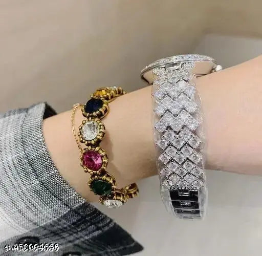 Awesome Prices Treder silver Fashion Women Watch With Diamond Watch Ladies Top Luxury Brand Ladies Casual Women's Bracelet Crystal Watches