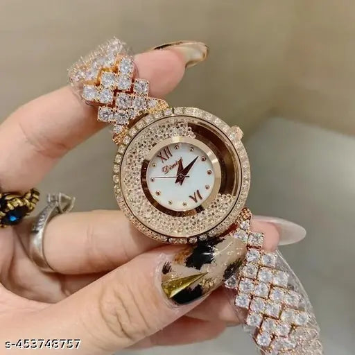NG TIME STAR DOUBLE CRYSTAL ROSE GOLD FASHION WATCH