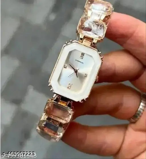 M3 Trader New Definition of Your Elegance: Cream Colored Chopper Watch, Women's Steel Wristwatch