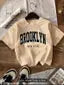 3pcsSet Casual Minimalist Retro American Style English Text Graphic Cropped Bodysuit, Women Summer
