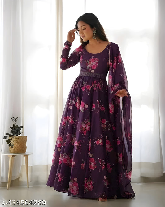 Embroidery printed Fashionable crepe Kurtis designer Unique