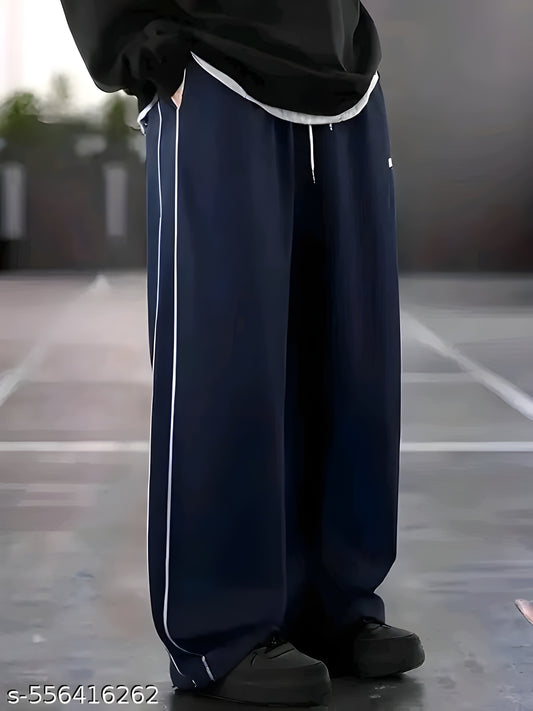 STS FASHION" stylish 2 piping black casual trouser for ladies.