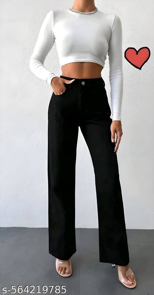 BAGGY BLACK DENIM JEANS FOR LADIES