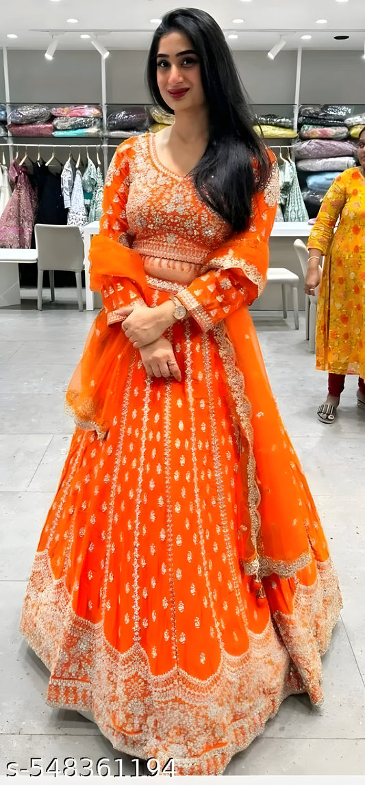 Orange Lehenga Choli and Designer Lehenga
