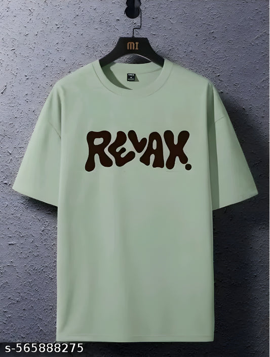 Men T-shirt with Graphic Print – Cotton Blend, Loose Fit, Round Neck