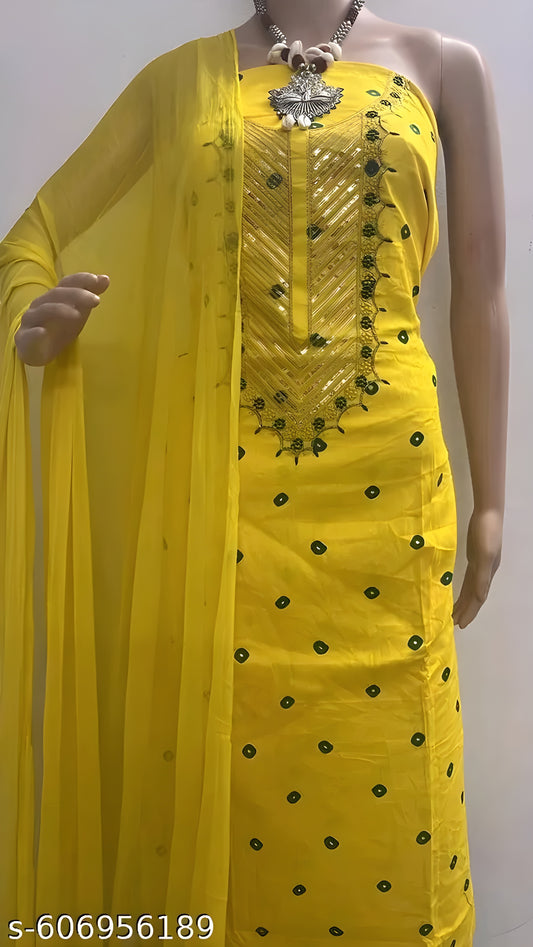 Women Jam Cotton 3-Piece Unstitched Suit — Soft & Breathable