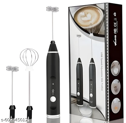 Icon E-Zone Electric Milk Frother Wand – USB Rechargeable Handheld Foam Maker