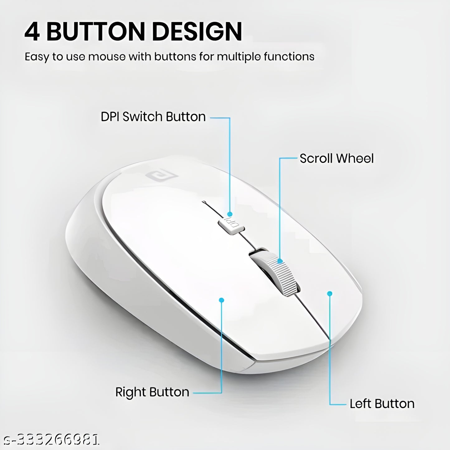 Portronics Toad 23 — Wireless Optical Mouse (White)