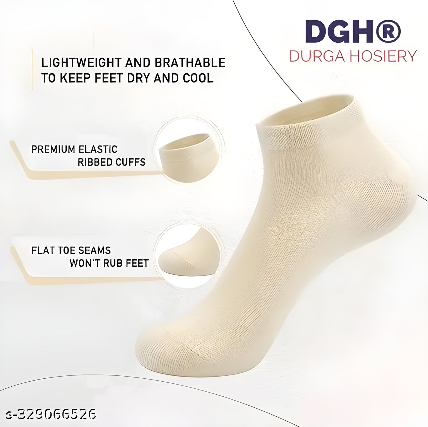 DGH® — 4 Pairs Women’s Imported Ankle Socks (Low Cut)