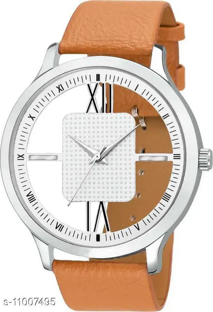 MMD Brown New look Round Open Dial Brown color strap New Fashion Men watch Analog Watch