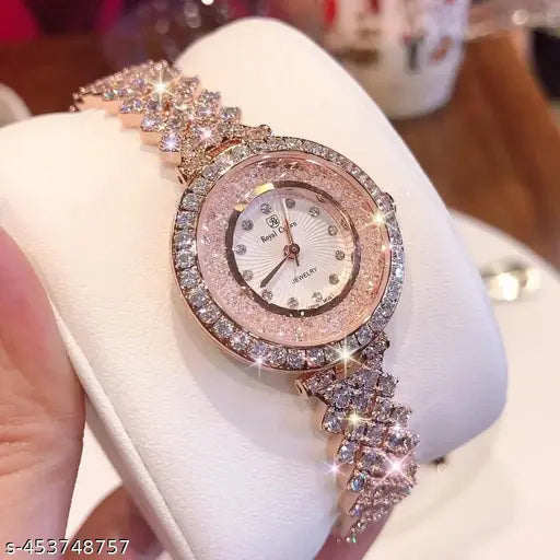 NG TIME STAR DOUBLE CRYSTAL ROSE GOLD FASHION WATCH