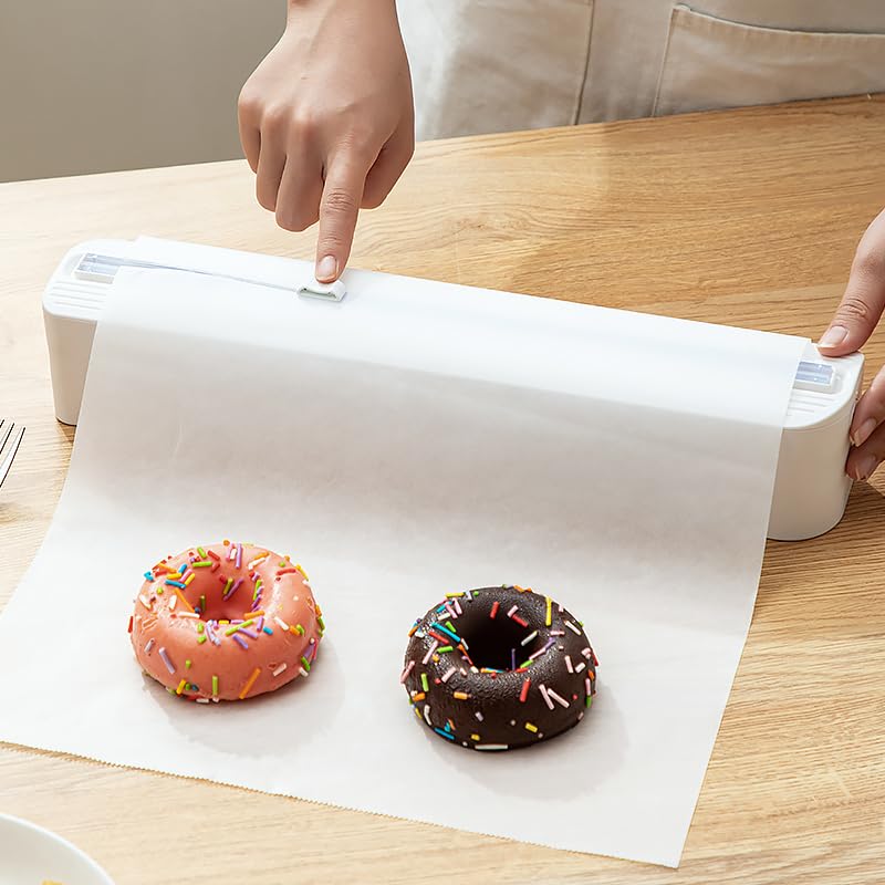 Magnetic Food Wrap Dispenser with Sliding Cutter