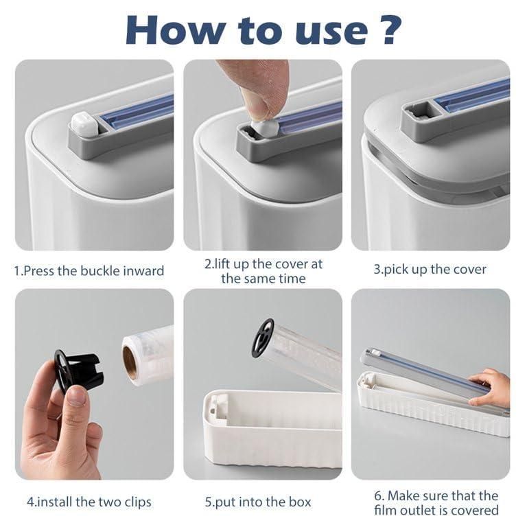 Magnetic Food Wrap Dispenser with Sliding Cutter