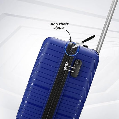 Aristocrat Prime 55 cm Cabin Trolley (Blue) – Polypropylene, 8-Wheel Spinner, 7-Year Warranty