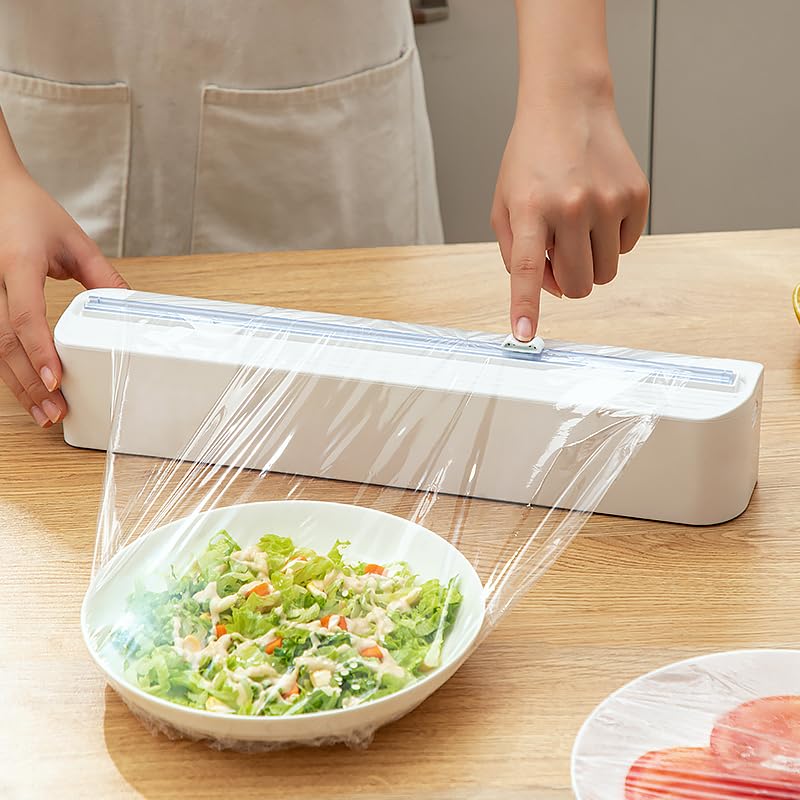 Magnetic Food Wrap Dispenser with Sliding Cutter