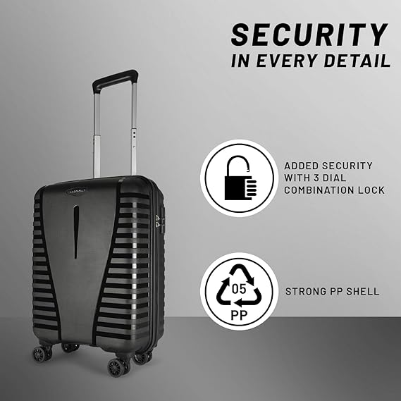 Aristocrat Polycarbonate AIRPRO Hard Shell Spinner Suitcase 55 JBK + Cadet DF 62 RED, 55 cm