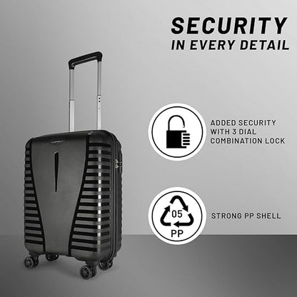 Aristocrat Polycarbonate AIRPRO Hard Shell Spinner Suitcase 55 JBK + Cadet DF 62 RED, 55 cm