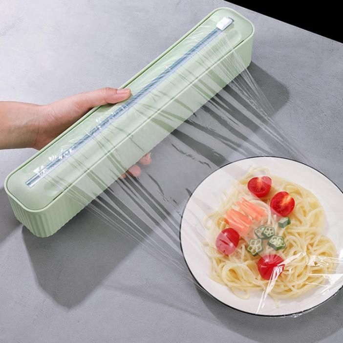 Magnetic Food Wrap Dispenser with Sliding Cutter
