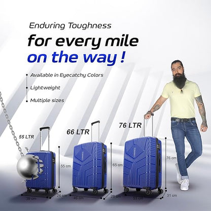 Aristocrat Prime 55 cm Cabin Trolley (Blue) – Polypropylene, 8-Wheel Spinner, 7-Year Warranty