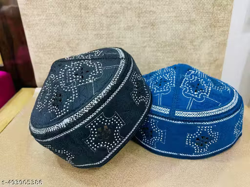 Noor Embroidered Islamic Cap Combo (Pack of 2)