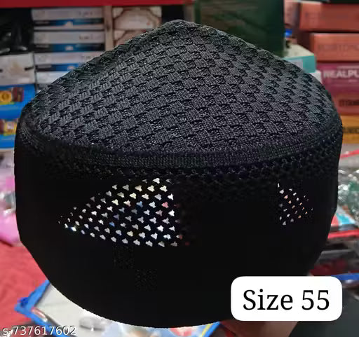 🕌 Premium Namaz Topi — Soft Fabric Islamic Prayer Cap for Men