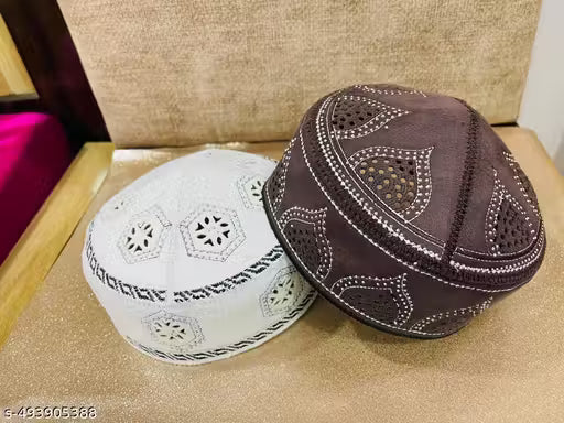 Noor Embroidered Islamic Cap Combo (Pack of 2)