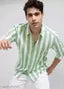 Classic Retro Men Shirt GREEN WHITE (PATTA)