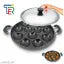 TRENDY 12 Cavities Non Stick Appam Patra with Lid and Side Handle