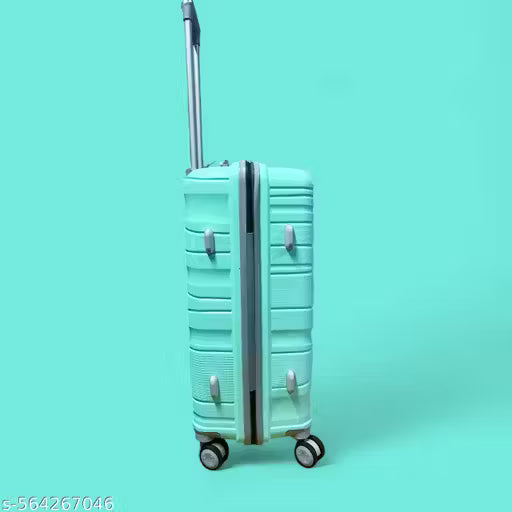 Aqua blue trolley bag 24 inch medium stylish suitcase pp material hard shell