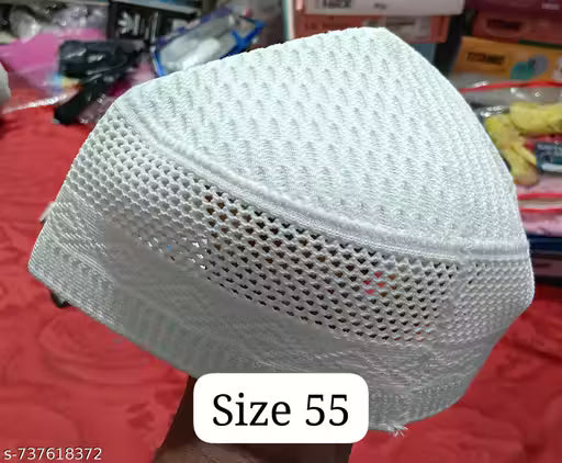 🕌 Premium Namaz Topi — Soft Fabric Islamic Prayer Cap for Men