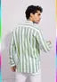 Classic Retro Men Shirt GREEN WHITE (PATTA)