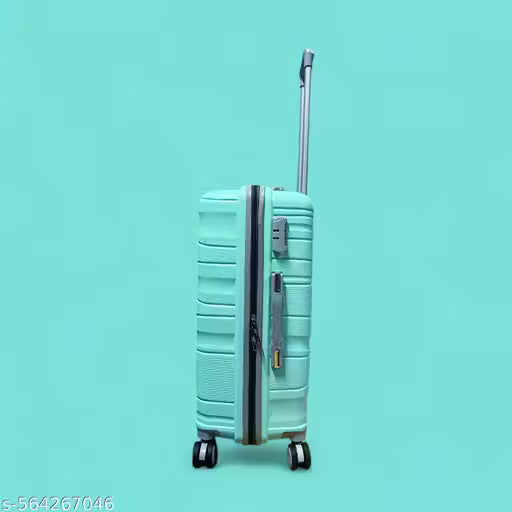 Aqua blue trolley bag 24 inch medium stylish suitcase pp material hard shell