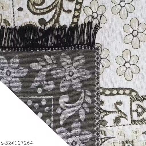 Tijane Velvet Floral Janamaz Mat (White)