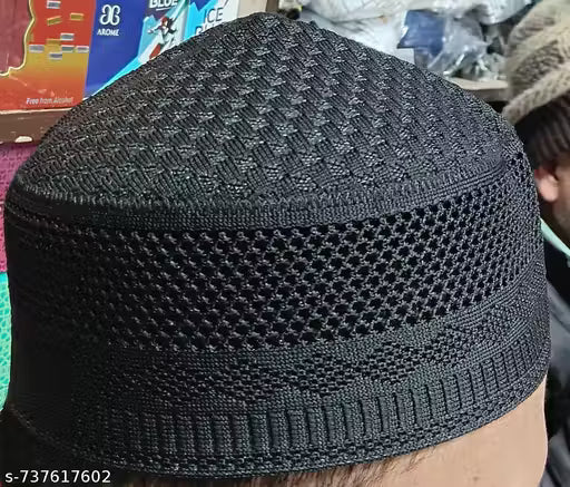 🕌 Premium Namaz Topi — Soft Fabric Islamic Prayer Cap for Men