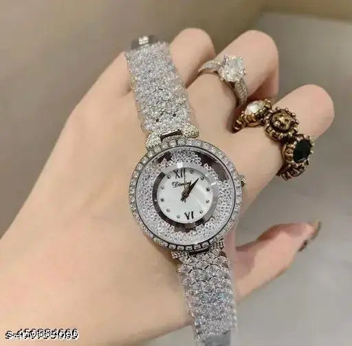 Awesome Prices Treder silver Fashion Women Watch With Diamond Watch Ladies Top Luxury Brand Ladies Casual Women's Bracelet Crystal Watches