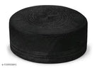 🕌 Firoz Black Cotton Kufi — Embroidered Islamic Prayer Cap