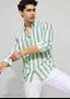 Classic Retro Men Shirt GREEN WHITE (PATTA)