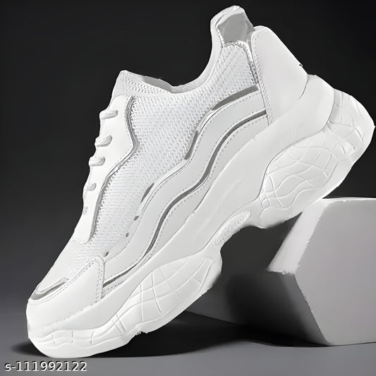 Women Attractive Fashionable White Casual Sports Shoes Sneakers