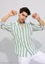 Classic Retro Men Shirt GREEN WHITE (PATTA)