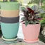 FANCY 5 PIS COMBO OF THE Plastic Round Flower Pots for Home Planters, Terrace, Garden Etc | Pack of 05 | Multicolor | Suitable for Home Indoor &amp; Outdoor Gardening Plants